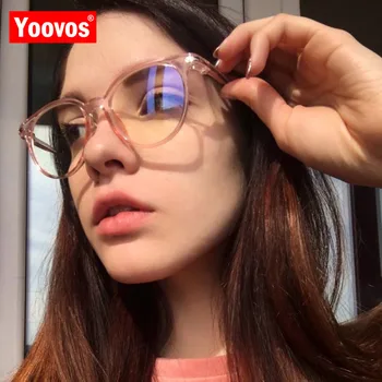 Yoovos 2021 Berba Ženske Naočale U Okvirima Anti-Plavo Svjetlo Naočale Retro Okrugli Prozirne Leće, Naočale Optički Okvira Za Naočale UV400