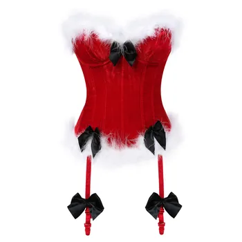 Božićni Korzet Top Overbust Santa Gotička Steznik Za Struk Bustier Plus Size Seksi Victorian Odijelo Božićni Ženski Korzet Moda