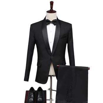 Butik (sportska jakna + hlače) Muški Elegantan moderan Svakodnevni odijelo u britanskom stilu za održavanje Svadbene gozbe, Tanko odijelo-dvojka