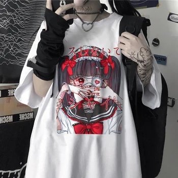 Godišnja Ženska t-shirt, gothic odjeće u stilu punk, Seksi Ženska Slobodna Tamna ulica odjeću u stilu grunge, Ženski Top, Gotički Majice, Haljine u stilu Харадзюку