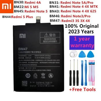 100% Original Baterija Za Xiaomi Redmi Note Mi X Mi 2 2S 3 3S 3X 4 4X 4C 4A 5 5X 5S 5A 6 Mi6 6A 7 9 MI9 M9 SE Pro Plus Baterije