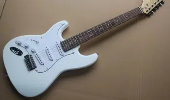 Kineski гитарная tvornica po mjeri, 100% nova Bijela električna gitara za Lijevu Ruku s Bijelim Hvat obrnuta glava, Besplatna dostava 8pai