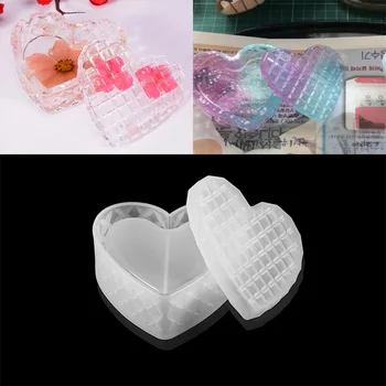 DIY Kutija Za Pohranu Crystal Epoksida Kalup Za Pohranu Nakit Izrezati Površinu U Obliku Srca Kutija Za Pohranu Silikonska Forma
