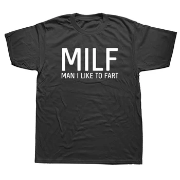 Berba Majice MILF Man I Like To Fart od Pamuka s grafičkim Uzorkom, Ulica majica Harajuku Kratkih Rukava i Okruglog izreza, Muška Odjeća