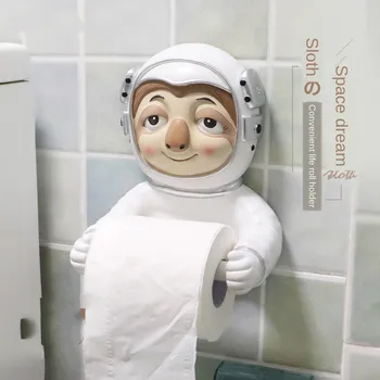 Astronaut lijenost stalak za toalet papir kutija za toaletni papir besplatan bušilica stalak za papirnate ručnike rola toaletnog papira cijev zidni rotirajući CL52509