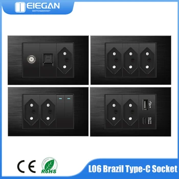Brazil Zidni Prekidač Utičnica Utičnica Usb Električni Dvostruki Utikači Utičnice USB Priključak Tipka za Napajanje Prekidači za Svjetlo Utičnica Kuće