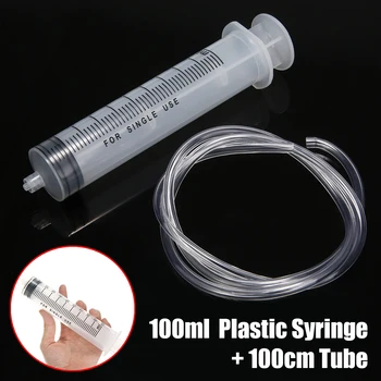 100 ml Plastični Šprica-Injektora Od Prozirne Silikonske Cijevi 100 cm za Mjerenje Hranjivih Tvari Hidroponski Laboratorijske Alat za Testiranje