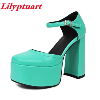 Lilyptuart/Ženske Sandale na platformu; 2022 godine; Trendi cipele-brod na visokim petama; Dizajnerske Slatka Ukusan Radne cipele s otvorenom petom, Veličina 40 43