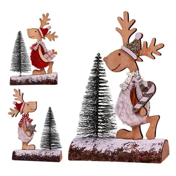 Drvene Božićne Stolne Ukrase Na Božićno Drvce Božićno Dizajn Jelen Drveni Centralni Znak Stolni Ukras Za Odmor Noelle