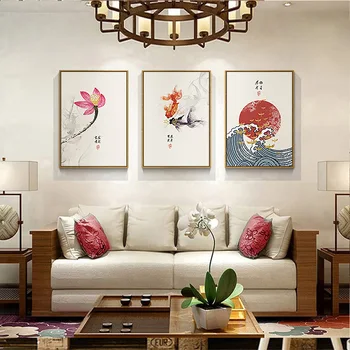 Plakat u tradicionalnom kineskom stilu, Vaza za Cvijeće, Zid Umjetnost, Platno, Slikarstvo, Minimalistički Print, Zidni Paneli za Dnevni boravak, Kućni Dekor