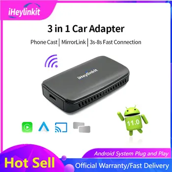 iheylink Bežični CarPlay Android Auto Smart Box Auto Media Player 3 u 1 Ključ za Android 11 Sustav Ai Box Za VW KIA ect