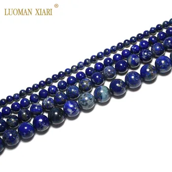 Tanka 100% Prirodni Top lapis lazuli je boja prirodna Cijele Kamen Perle Za Izradu Nakita DIY Narukvica i Ogrlica 4/6/8/10 mm