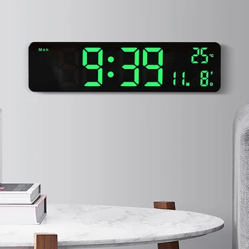 LED Digitalni Zidni Sat Temperatura Datum Dan Prikaz Dnevni boravak Nekoliko Alarmi sa Daljinskim upravljačem Ukras Kuće