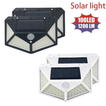3 načina Vodootporan 100 LED Solarni Senzor Pokreta Osvjetljava Vanjski Sunčeva Svjetlost Ulični Zidne Lampe za Solarne Baterije za Uređenje Vrta