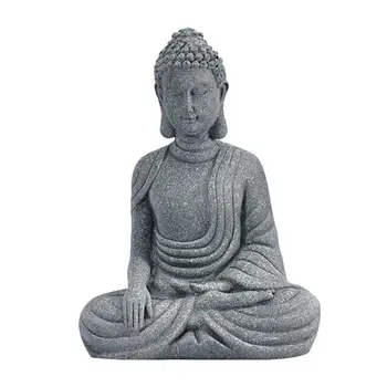 Kip Buddhe od pješčenjaka Kipić Zen Zanat Kućni Ukras (Siva)