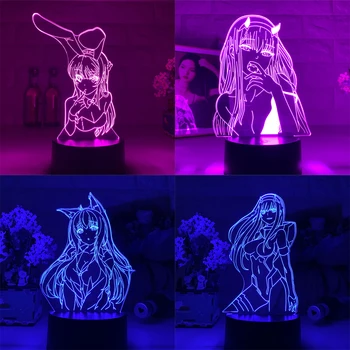 Anime Waifu Mai Sakurajima Led noćno svjetlo za uređenje Spavaće sobe Mai Light Poklon za Prijatelja Sakurajima Bunny Girl Led Svjetiljka crni okvir