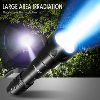 UniqueFire 2002D Objektiv Fresnel T6 LED Tactical Flashlight 2000lm Snažan 18650 Zoom Lampa Baklja Svjetlinu 5%-90% Indikator