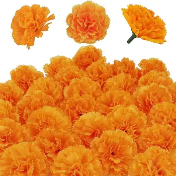 30 kom. Umjetno Cvijeće Nevena Svilene Tkanine Neven Ukras Narančasta Cvijeće Roze za Indijskog Festivala Pozadina Stranke