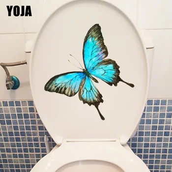ЙОХА 22,4X18,6 cm, Ručno Oslikana Plavi Leptir Spavaća soba Zidni Dekor Naljepnice Zabavne WC Naljepnica na Wc T1-2055