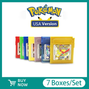 Pokemon Series 7 Kutija/Set 16 Bita GBC Igre Kazeta Klasična za Video igre Uložak Konzole Dar za Djecu Verzija SAD