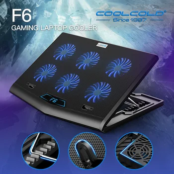 Coolcold 7 Podesiva Visina Šest velike Brzine Ventilatora Jak Hlađenje Igra Hladnjak za Laptop sa Led Zaslonom