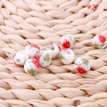 8 mm Keramičke Okrugle Perle 1000 kom. Klasični Cvjetni Oslikanih Porculan Perle Ručni Rad Slobodnih Potpornji DIY Izrada Nakit Veleprodaja