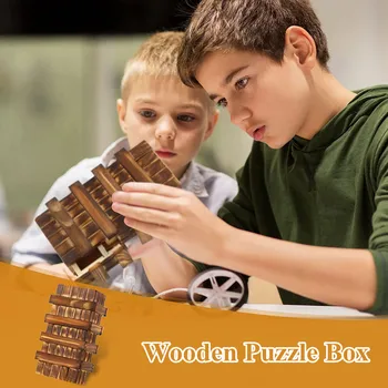 Drvena Kutija-Puzzle 3D Magija Tajni Pretinac S Uređaj Za Učenje Logike, Igračka Slagalica, Logički Dar za Djecu i Mlade