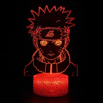 Naruto 3D Led svjetlo noći Anime Lik Model Boje Lampe Uzumaki Naruto Учиха Itachi Dekor Dječje Sobe Crtani film Noćni Lampe