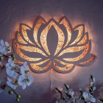 Mandala Lotos Zidne Svjetiljke Joga Cvijet Mandala Ukrasne Soba Umjetnost Kućno Svjetlo Noćne Viseća Zidna Dekoracija Soba Dekor Dekoracija