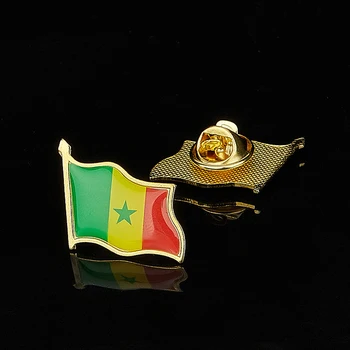 Afrička država Republika Senegal Pozlaćena Ovratnik Letva Zastava Igle Za Лацканов Košulja, Kravata Kopču za Kravatu Spone Coli Broš