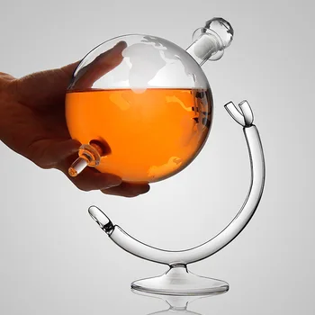 1000 ml Kreativni 3D Globus Kristalna Staklena Posuda Za Vino Kristalnu Bokal Crnog Vina Ručni rad za Vino Rakije Viski S Wine Bar