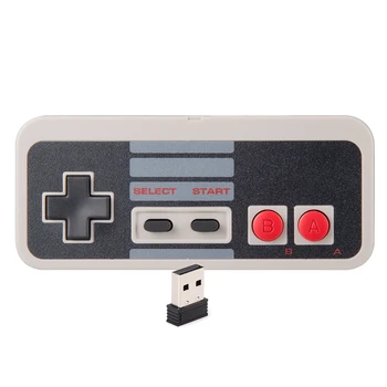 Bežični kontroler 2,4 Ghz za igre za NES, punjiva gamepad Plug & Play USB-prijemnik i joystickom za PC / Windows /iOS / Retropie