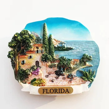 QIQIPP Florida kreativni turistički suvenir ukras obrt trodimenzionalni vila s pogledom na more magnetna naljepnica na hladnjak poklon