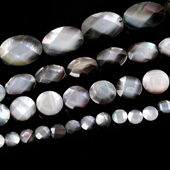 Prirodni Omotač Slobodnih Zrna Ovalnog Oblika Diska Crna Ljuske Izolacija od Perle za Izradu Nakita DIY Narukvica i Ogrlica Pribor