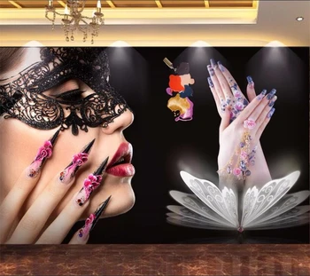 Podesiti veličinu pozadine 3D freska modni salon za uljepšavanje manikura alati pozadina zida papel de parede Ukrasne slike