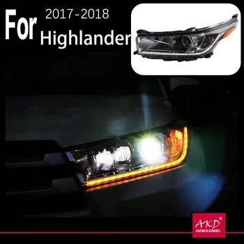 АКД Model Automobila prednji far za Toyota Highlander Svjetla 2017-2018 Novi Kluger Led DRL Svjetla Hid bi-xenon prednjih Auto Pribor