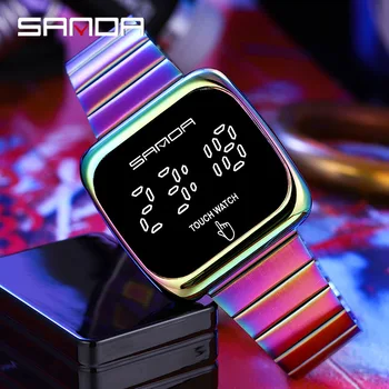 SANDA high-end Brand Led Zaslon Osjetljiv na dodir Mens Gospodo Digitalni Sat 30 M Vodootporan Muški Ručni Sat Relojes Para Hombre