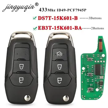 jingyuqin Flip Daljinski Privjesak ID49 433 Mhz DS7T-15K601-B/EB3T-15K601-BA Za Ford F150 Ranger Galaxy S-Max KA + Mondeo V