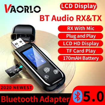 LCD Zaslon Bluetooth 5,0 Audio Predajnik Prijemnik, USB, 3,5 MM na RCA TF Stereo Glazba Bežični Adapter Ugrađena Baterija Za TV AUTOMOBILA