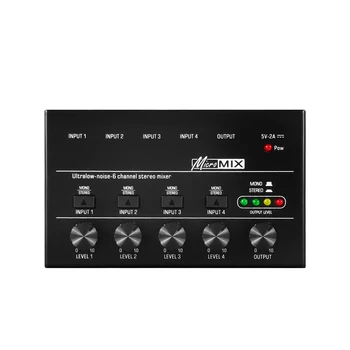 4 6 Kanala Mini Mikser zvuka Audio Mikser Stereo Mikser Ultra Niska Razina Buke Linearni Mikser USB Mikser za Elektronički Alati