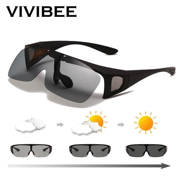 VIVIBEE Flip-Up Polarizovana Stane Preko svoje Naočale Sunčane Naočale Za Muškarce Vožnje UV400 Photochromic Ribolov Naočale za Mypoia Otvoreni Za Žene