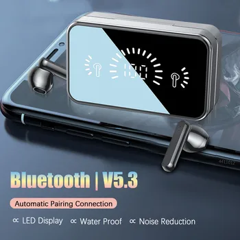 2022 Novi Bluetooth 5,3 Bežične Slušalice TWS HI FI Stereo Led Zaslon s Mikrofonom Sportski Dodirna Glazbena Vodootporne Slušalice