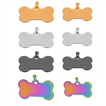 Oznake psi osobne iskaznice oblika koštice od nehrđajućeg čelika 4 boje kvalitetne nakit identifikacijske oznake