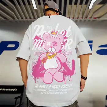 Guochao debela majica muška moda branded godišnje velike hip-hop slobodna majicu s kratkim rukavima u Гонконгском stilu ins majica s kratkim rukavima