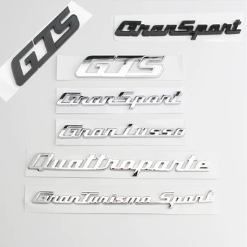 Kromirana Crna Prtljažniku Automobila Pismo Amblem Ikonu Naljepnice Naljepnice Za Maserati GTS Gransport Granlusso Quattroporte Sport Grantismo