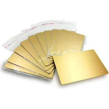 10 kom/pak. 304 Nehrđajućeg Čelika Debljine 0,8 mm Zlatne Metalne Vizitke Gredica Kartice za Kupca Lasersko Graviranje DIY Poklon Kartice