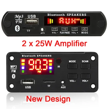 NOVI 2*25 W Pojačalo Auto Audio USB TF FM radio Modul za Bežičnu Bluetooth 5,0 MP3, WMA Player Dekoder Naknada Podrška s Daljinskim upravljačem