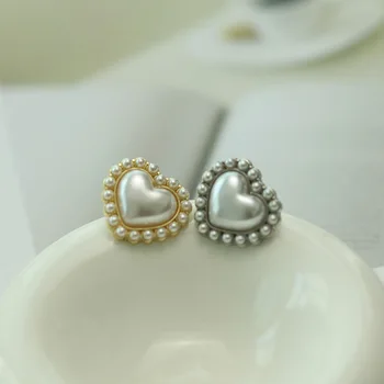 Biserna slatka metalni gumb u obliku srca Xiaoxiang, džemper sa blagim vjetrom, kaput, ženska gumb, Šivaći pribor, 6 kom./lot