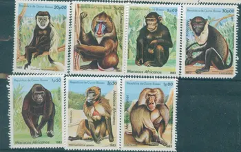 7 KOM., Gvineja Bisau, 1983, Primat - бабуин, Marke s majmunima, poštanske Marke sa životinjama, Zbirka maraka