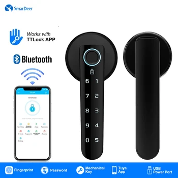 Vrata dvorac SmarDeer s otisak prsta s Bluetooth TTlock Elektronska brava sa биометрическим otisak prsta / Lozinka / Ključ /Разблокировкой aplikacije